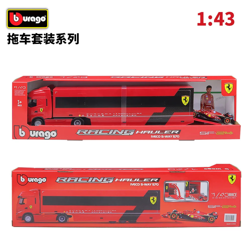 1:43 Iveco S Way 2024 Ferrari Sf-24 F1 Mercedes Semi 2024 F1 W15