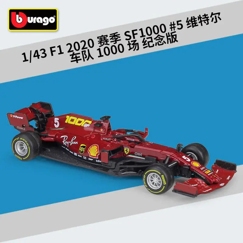 1:43 Ferrari F1 Car 2020 Season Sf1000 Race Car Team 1000th Anniversary
