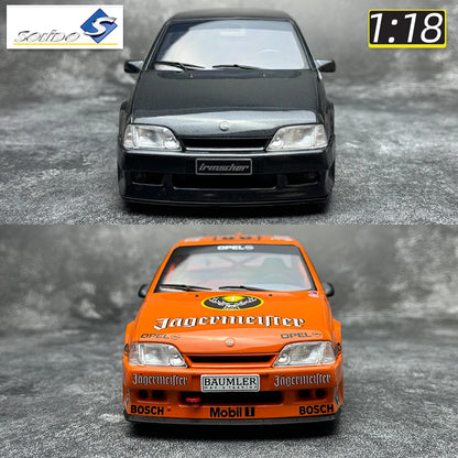 Solido 1/18 OPEL Racing 66# OPEL OMEGA 500 BLACK 1990 Orange metal static decoration holiday gift collection