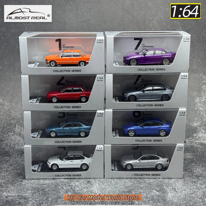 1:64 50 Years 7 GENERATIONS 3 Series 8 sets of car model static ornaments collection