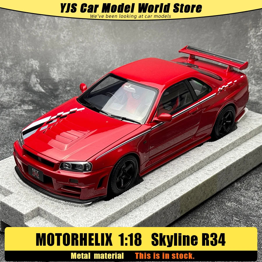MOTORHELIX  1:18 scale new  Skyline R34 CUSTOMIZED VERSION car model static display festive gift collection