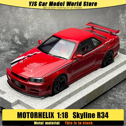 MOTORHELIX  1:18 scale new  Skyline R34 CUSTOMIZED VERSION car model static display festive gift collection