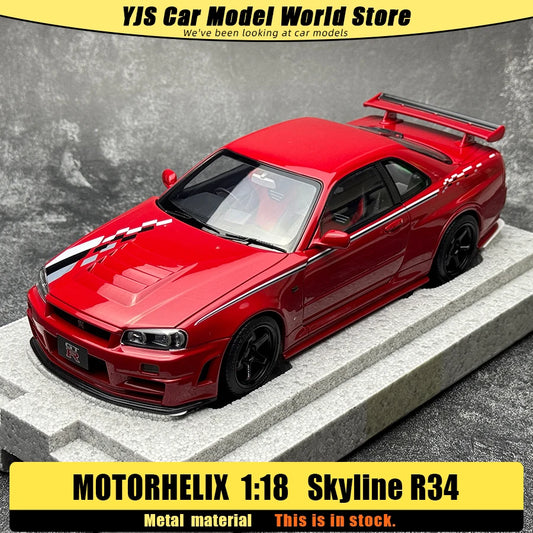 MOTORHELIX  1:18 scale new  Skyline R34 CUSTOMIZED VERSION car model static display festive gift collection