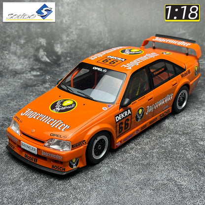 Solido 1/18 OPEL Racing 66# OPEL OMEGA 500 BLACK 1990 Orange metal static decoration holiday gift collection