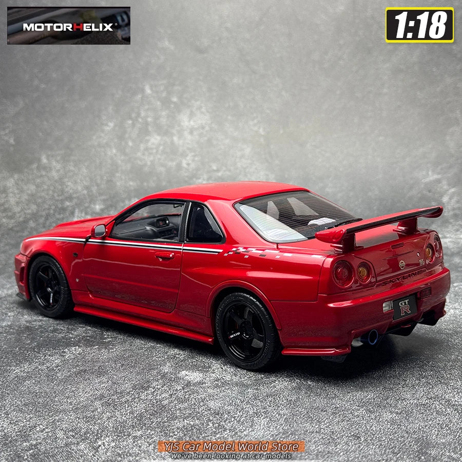 MOTORHELIX  1:18 scale new  Skyline R34 CUSTOMIZED VERSION car model static display festive gift collection