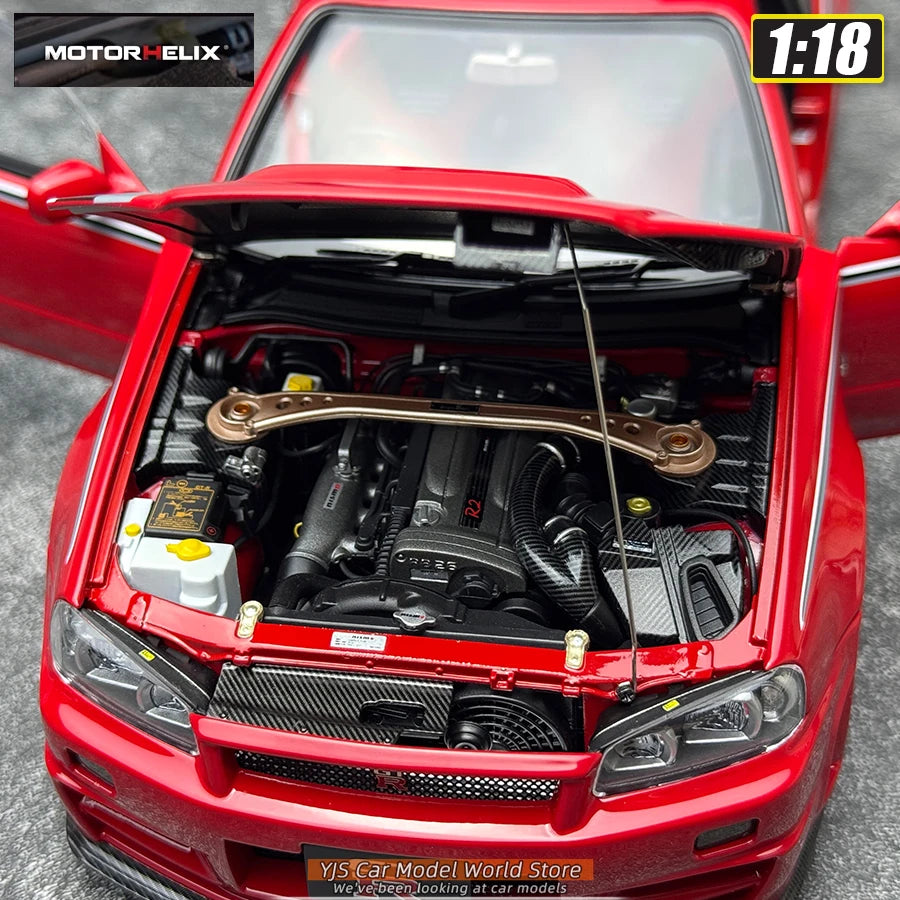 MOTORHELIX  1:18 scale new  Skyline R34 CUSTOMIZED VERSION car model static display festive gift collection