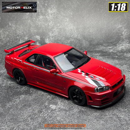 MOTORHELIX  1:18 scale new  Skyline R34 CUSTOMIZED VERSION car model static display festive gift collection