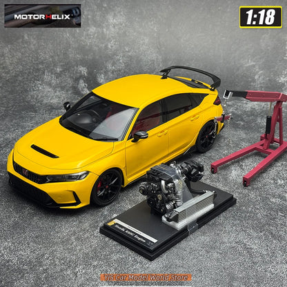 MOTORHELIX 1/18 Honda Civic Type R FL5  Die-casting  automotive model  collection  static display piece  holiday gift
