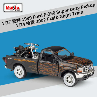 1:24 Ford F1 F350 Chevrolet 3100 Pickup + Motorcycle
