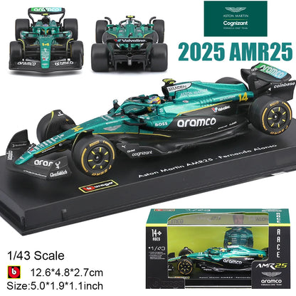 1:43 F1 2025 Aston Martin AMR25 14# Fernando Alonso 18# Lance Stroll