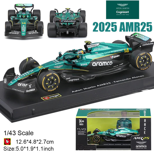 1:43 F1 2025 Aston Martin AMR25 14# Fernando Alonso 18# Lance Stroll