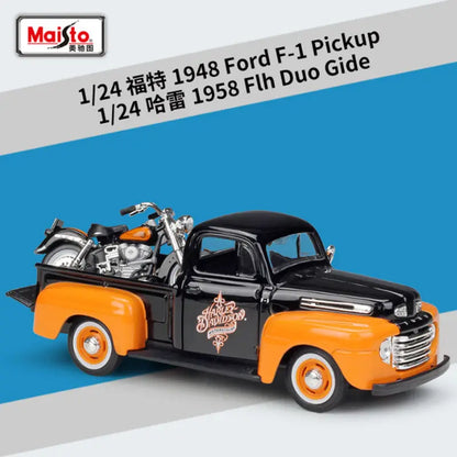 1:24 Ford F1 F350 Chevrolet 3100 Pickup + Motorcycle
