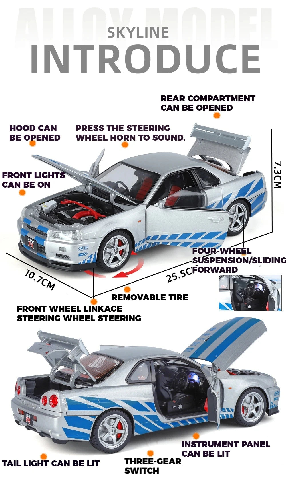 1:18 GTR GT-R R34 Skyline Ares
