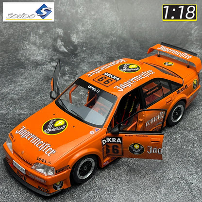 Solido 1/18 OPEL Racing 66# OPEL OMEGA 500 BLACK 1990 Orange metal static decoration holiday gift collection