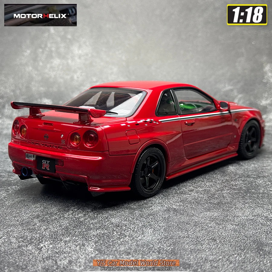 MOTORHELIX  1:18 scale new  Skyline R34 CUSTOMIZED VERSION car model static display festive gift collection