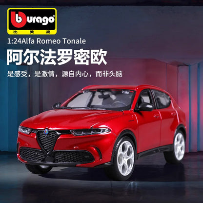 Bburago1:24 Alfa Romeo Tonale Static Simulation Alloy Car Model Toy Collection Display Piece Gift