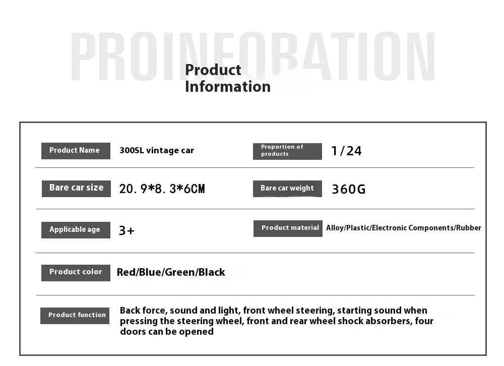 1:24 Mercedes-Benz 300SL Classic