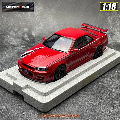 MOTORHELIX  1:18 scale new  Skyline R34 CUSTOMIZED VERSION car model static display festive gift collection