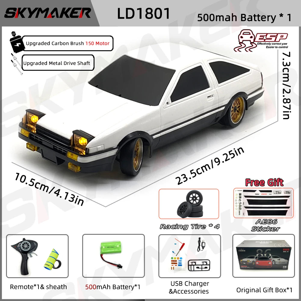 1:18 RC Drift Car AE86 Model LD1801 RX-7 FC LD1802