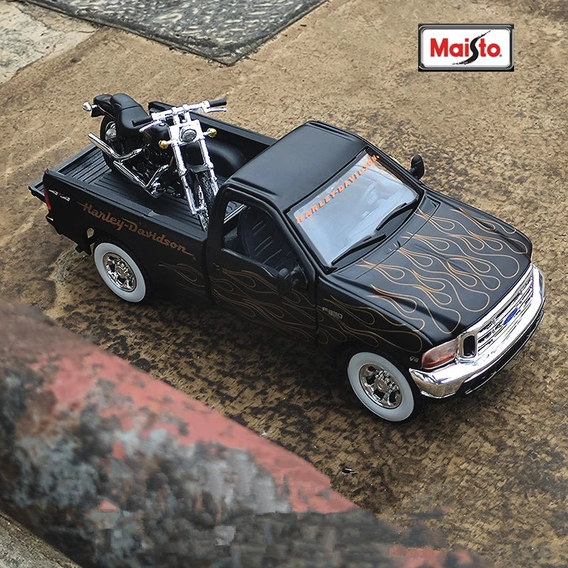 1:24 Ford F1 F350 Chevrolet 3100 Pickup + Motorcycle
