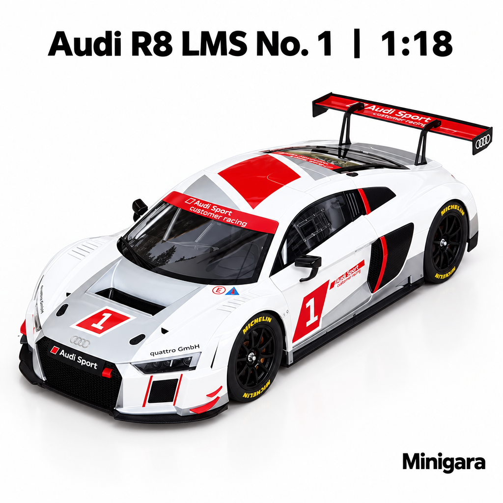 Audi R8 LMS trắng đỏ số 1