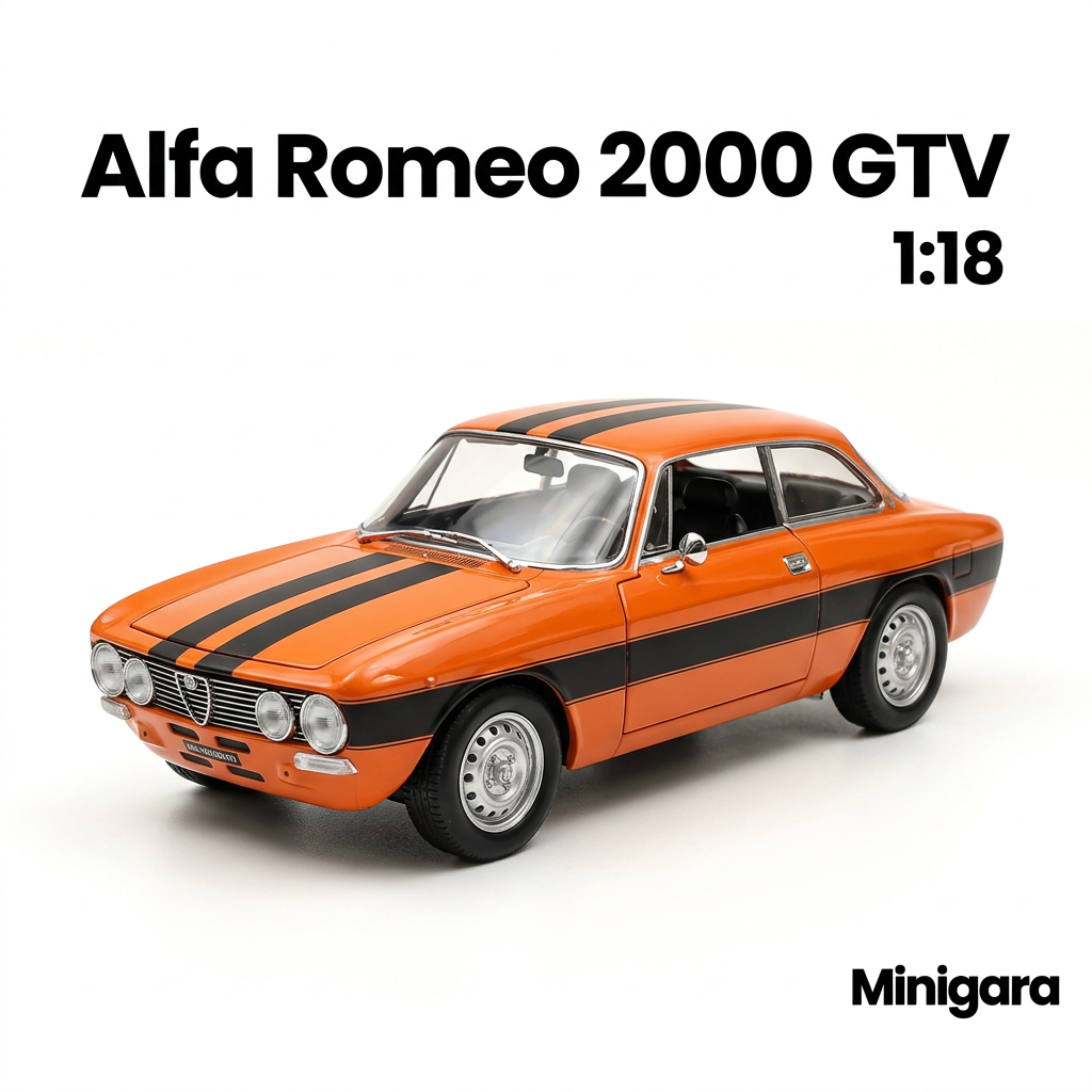 Bìa Minigara Alfa Romeo 2000 GTV nền trắng
