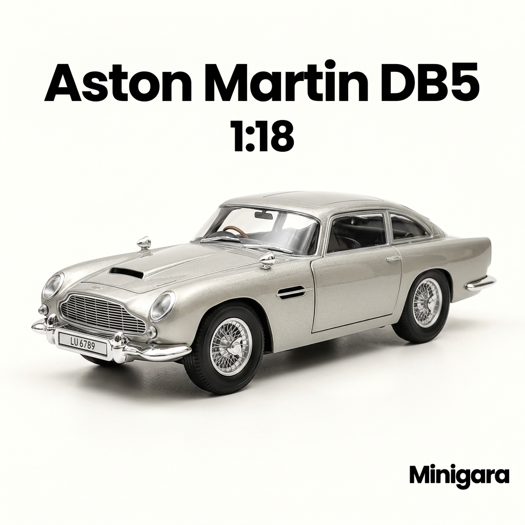Bìa Minigara Aston Martin DB5 nền trắng