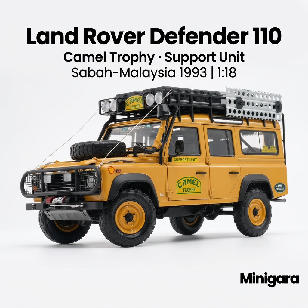 Bìa Minigara Defender 110 Camel Trophy nền trắng