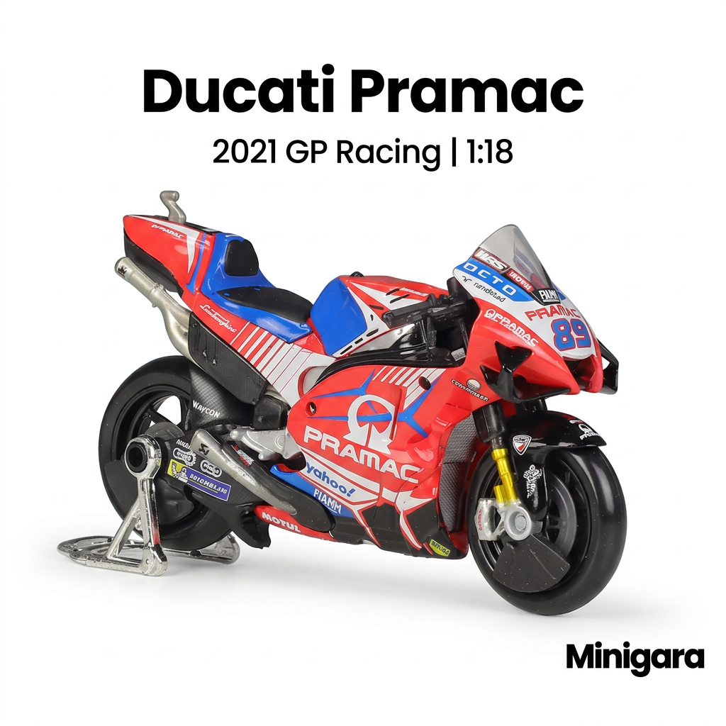Bìa Minigara Ducati Pramac nền trắng