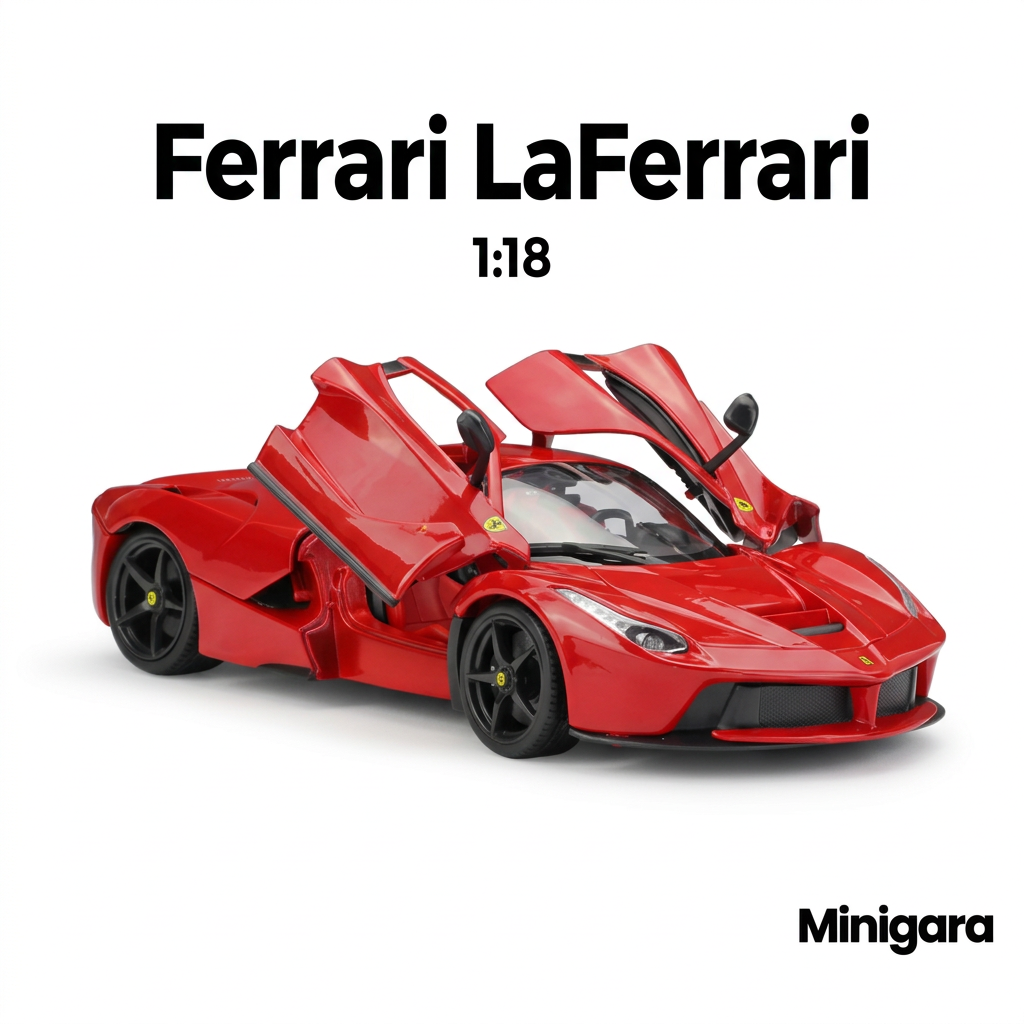 Bìa Minigara Ferrari LaFerrari nền trắng