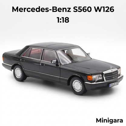 Bìa Minigara Mercedes-Benz S560 W126 nền trắng