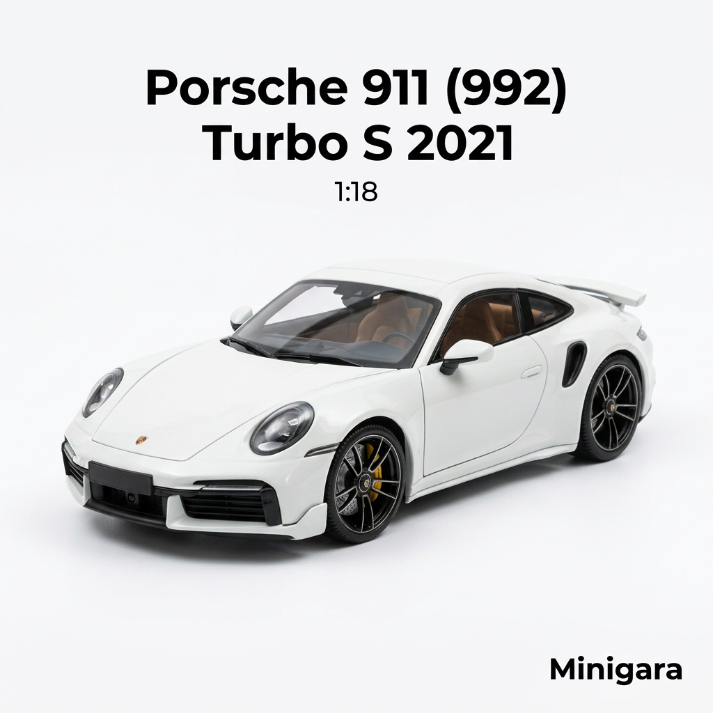 Bìa Minigara Porsche 911 Turbo S 2021 nền trắng