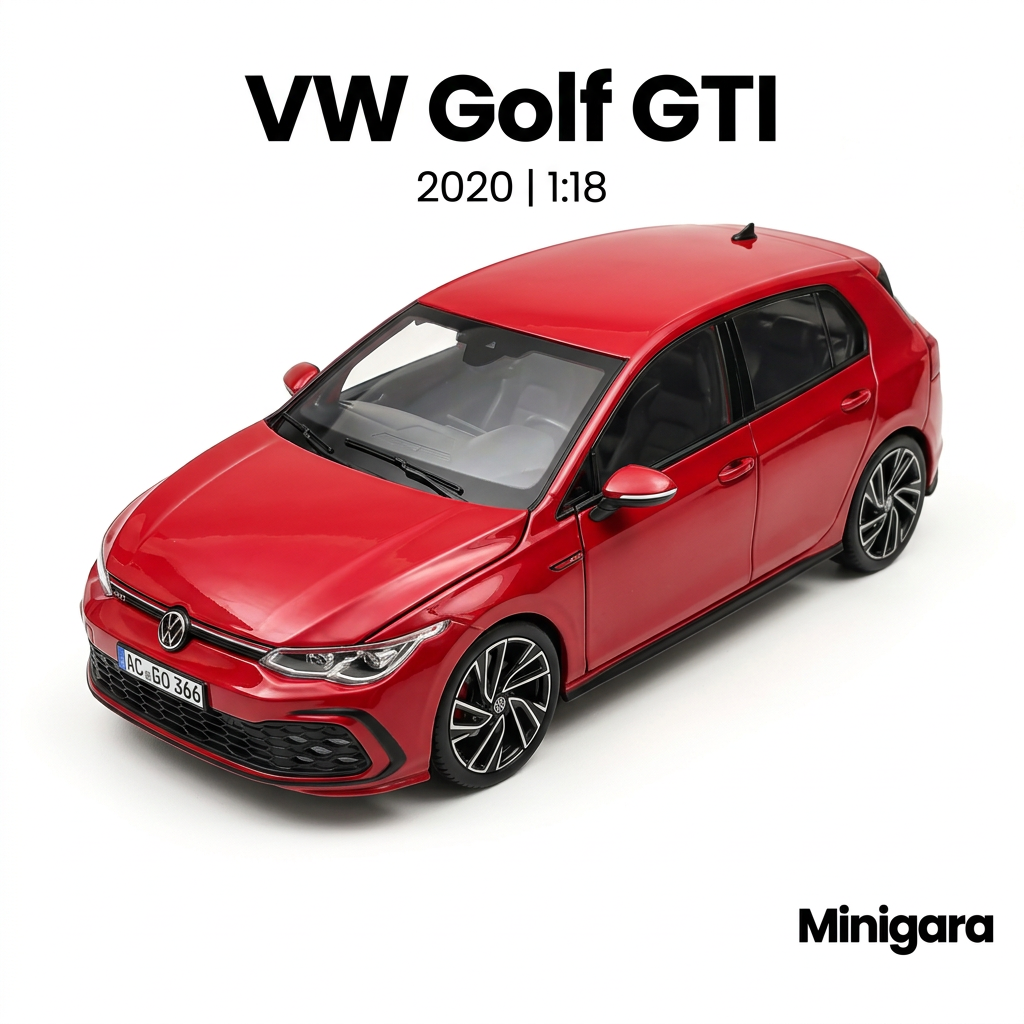 Bìa Minigara VW Golf GTI nền trắng
