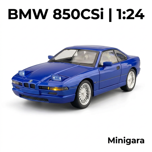 BMW 850CSi xanh, đèn bật