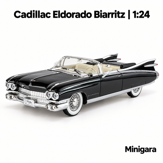 Cadillac Eldorado Biarritz đen mui mở theo ảnh nguồn