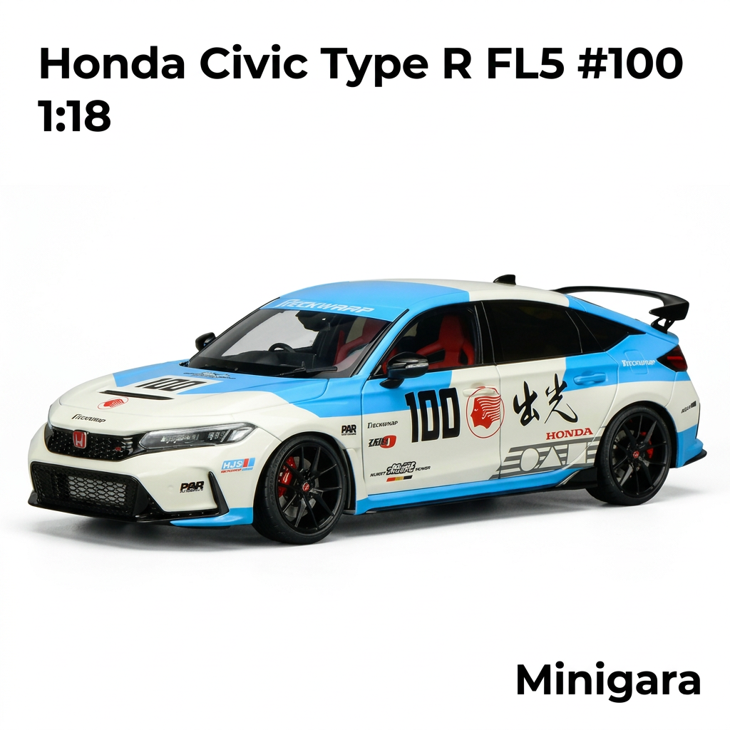 Civic FL5 trắng xanh số 100
