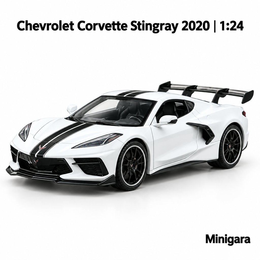 Corvette Stingray trắng sọc đen