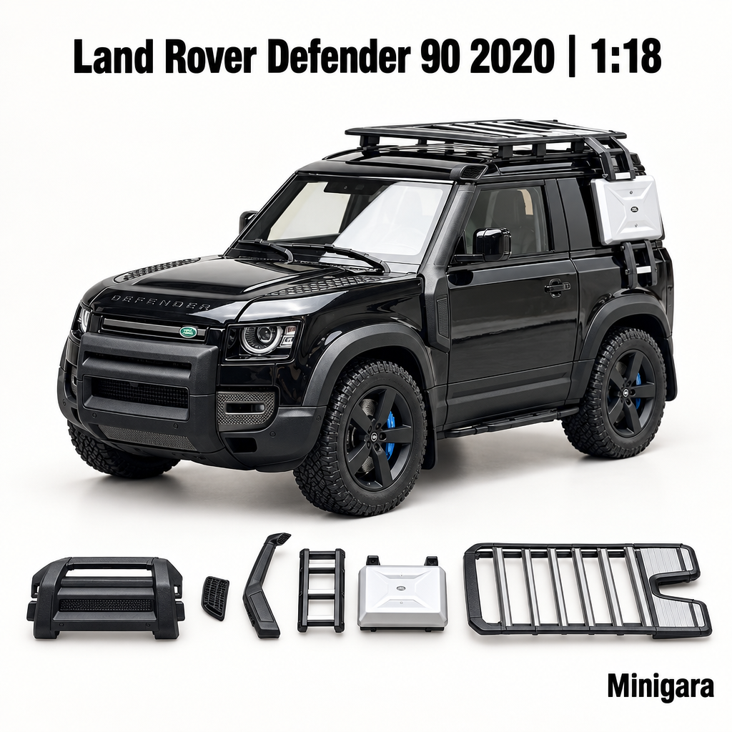 Defender 90 đen cùng bộ chi tiết thật
