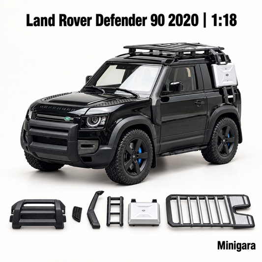 Defender 90 đen cùng bộ chi tiết thật