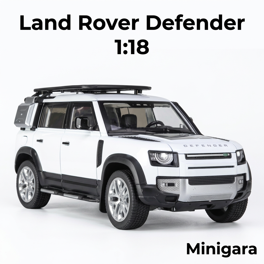 Defender trắng cùng giá nóc và hộp bên