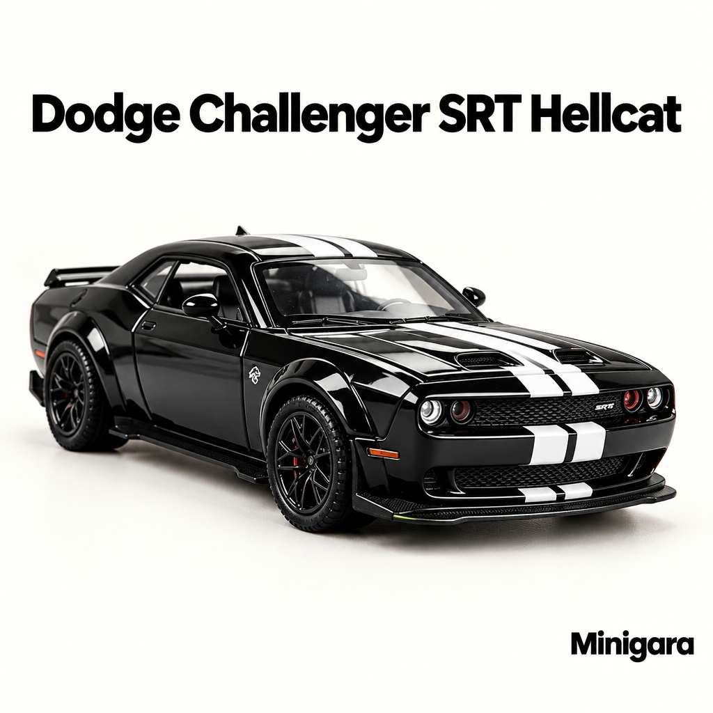 Dodge Challenger SRT Hellcat đen sọc trắng