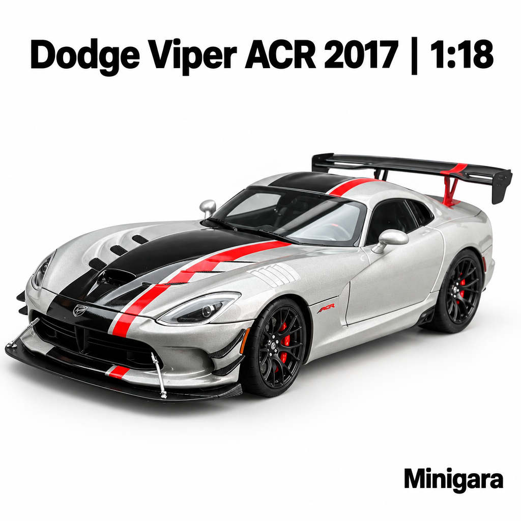 Dodge Viper ACR bạc, sọc đen đỏ