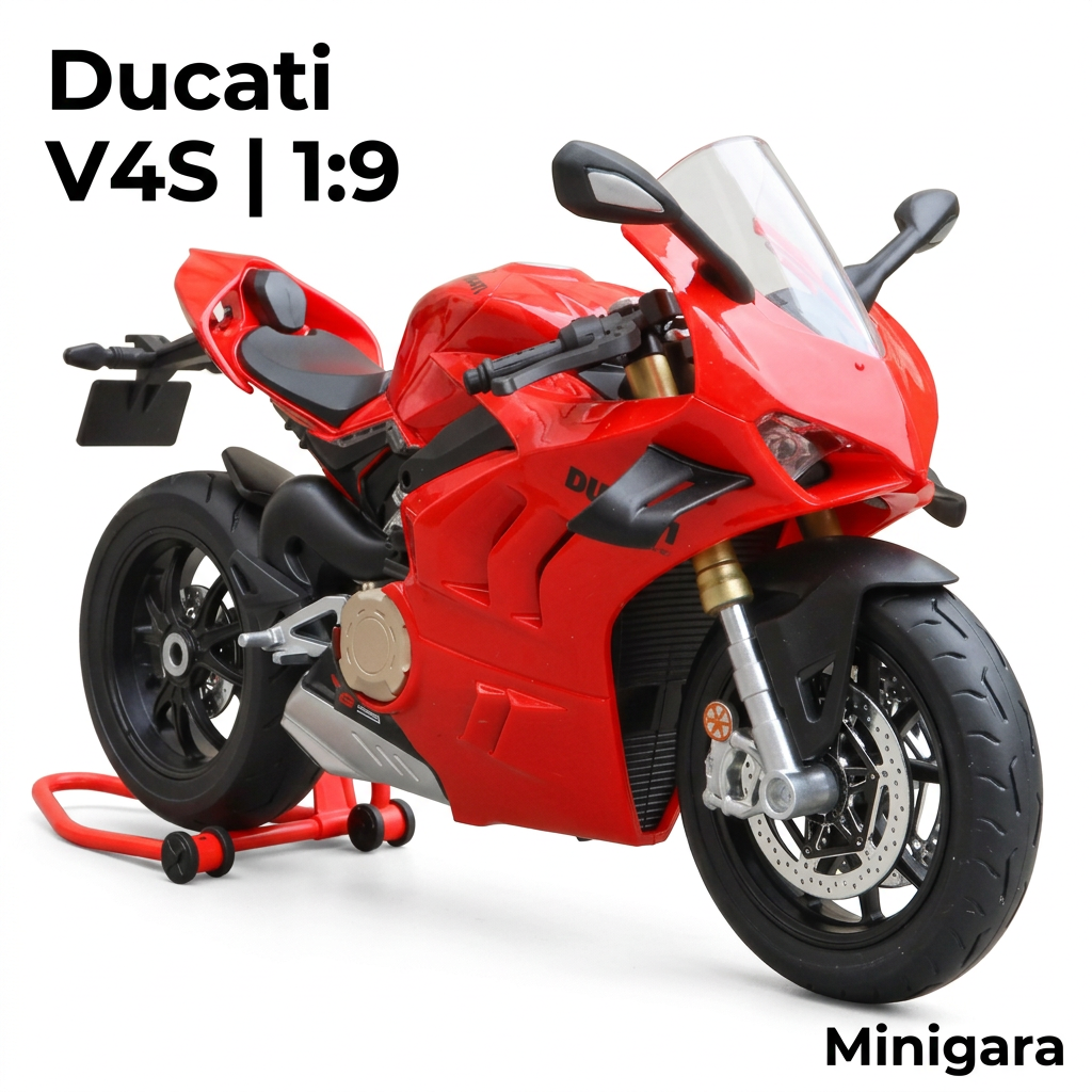 Ducati V4S đỏ cùng chân chống sau