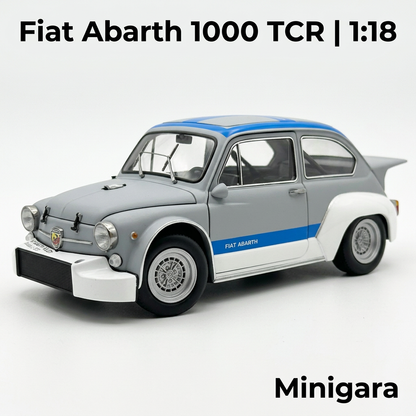 Fiat Abarth xám trắng sọc xanh