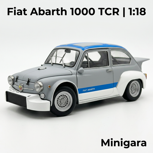 Fiat Abarth xám trắng sọc xanh