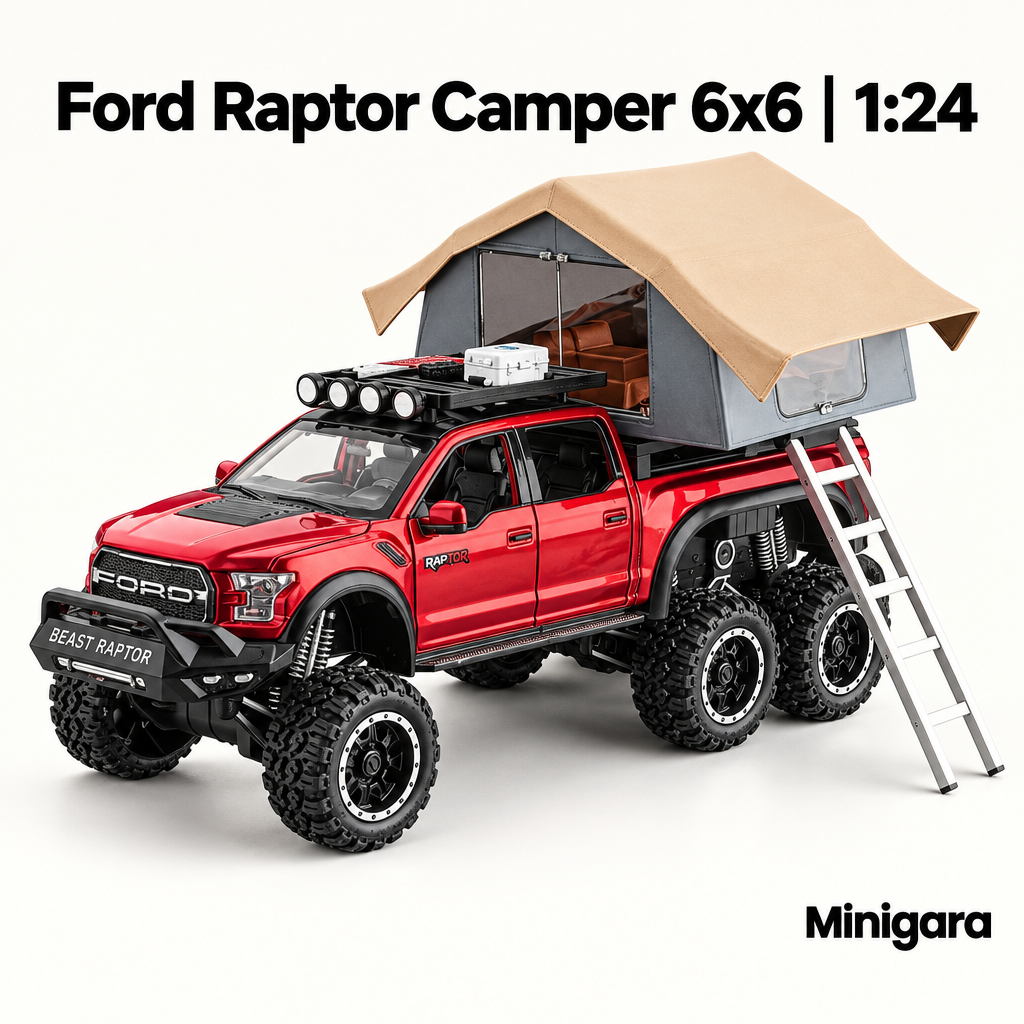 Ford Raptor 6x6 kèm lều và thang