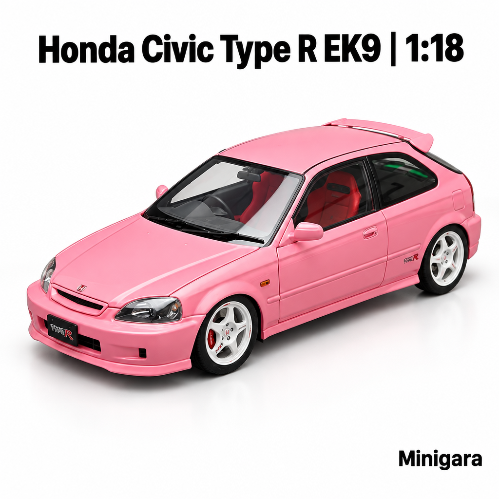 Honda Civic EK9 hồng, mâm trắng