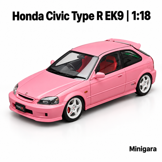 Honda Civic EK9 hồng, mâm trắng
