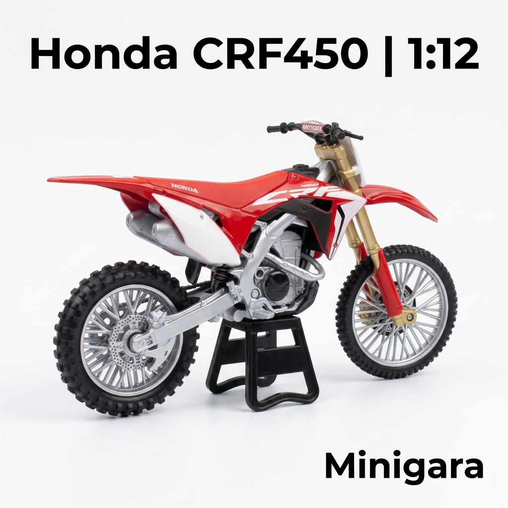 Honda CRF450 đỏ trắng, giữ giá đỡ