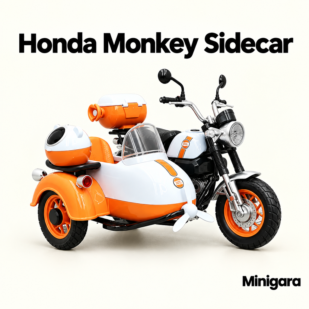 Honda Monkey sidecar cam-trắng theo ảnh nguồn